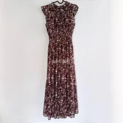 【SNIDEL】プリントプリーツワンピース DBRW サイズ 1