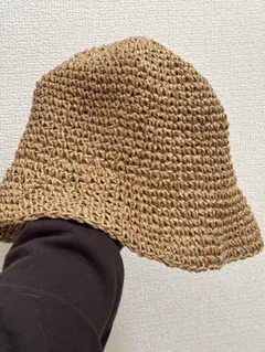ペーパー素材 麦わら帽子 ハット ブラウン