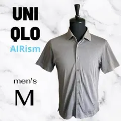 【UNIQLO】エアリズムコットンフルオープンポロシャツ　冷感　グレー　Mのサムネイル