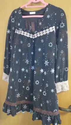 値下げ★アクシーズファム雪の結晶柄 長袖チュニック