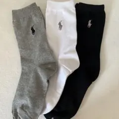 ポロラルフローレンのレディース用ソックス3足セット、新品、サイズ22~24cm