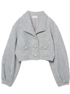 eimy istoire シンプルツイードヴィンテージライクジャケット (SAX