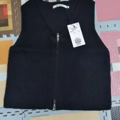 COLONY2139新品タグ付きブラックニットベスト Fサイズ ジッパー付