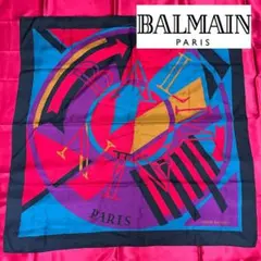 バルマン Pierre Balmain スカーフ 幾何学模様 ヴィンテージ