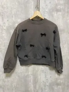 ZARA kids ザラ　キッズ　トレーナー　スウェット　リボン　150 グレー