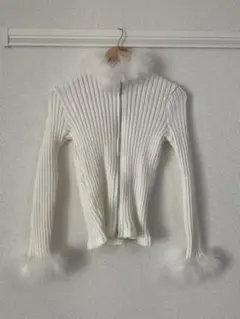 BRUGGE SEPIA ニットパーカー　ジップカーディガン　ショート丈ニット