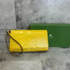 kate spade new york　クロコ クラッチバッグ 黄色 RG540