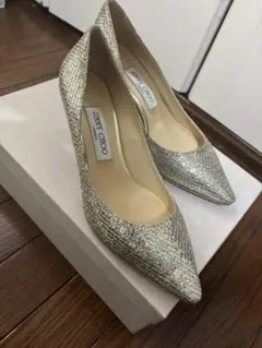 【GW限定価格】JIMMY CHOO グリッター ハイヒール 結婚式　24.5㌢