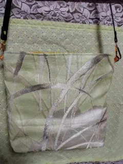 ☆薄緑色帯リメイク ショルダーバッグ