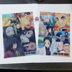 鬼滅の刃 くら寿司 クリアファイル2枚 & 缶バッジ(禰豆子)