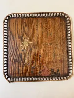 ヴィンテージ 昭和レトロ 古道具 折りたたみ木製トレイテーブル グレー