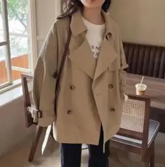 トレンチコート 春 レディース 新品 スプリングコート ベージュ ウエストベルト