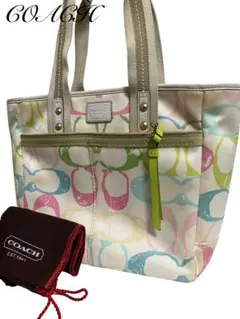 り*ご様 COACH マルチカラー トートバッグ ミニバッグ 一度のみ使用】COACH マルチカラー トートバッグ ミニバッグ - メルカリ
