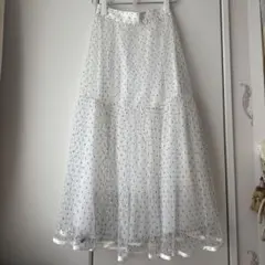 アプワイザーリッシェ　ドットチュールスカート　ホワイト　サイズ1