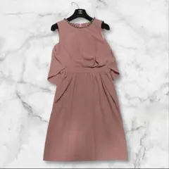 【希少美品】エメアクレット　オレンジ　ビジューワンピース　くすみピンク