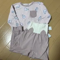 GU ネコ柄　腹巻付き　長袖パジャマ　90のサムネイル