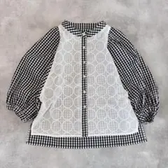 ミナペルホネン　rosy ボリューム袖　ブラウス　綿　ローン　ハンドメイド ミナペルホネン rosy ボリューム袖 ブラウス 綿 ローン ハンドメイド