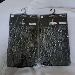 GU タイツ フラワー 黒M/L