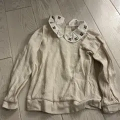 petit main チェリー柄フリル襟長袖シャツ 120