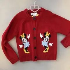 ZARA ミニーちゃん　リボン　カーディガン　Mサイズ ZARA ディズニーミニーちゃんリボン柄カーディガン S - メルカリ