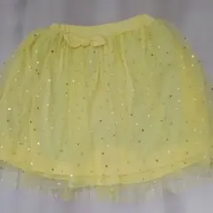 イエロー ハートスパンコール パンツ付きスカート　130