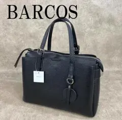 BARCOS バルコス 牛革 丸型チャーム付 ２ウェイバッグ ブラック