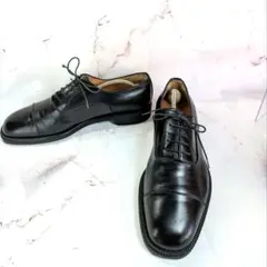 フェラガモ ストレートチップ 黒 26.5cm相当 本革 ドレスシューズ