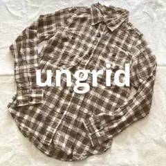 Ungrid チェック柄 長袖シャツ ブラウン　フリーサイズ　women'sのサムネイル