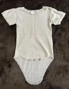 Cottoli アイボリー フリル　ロンパース　80