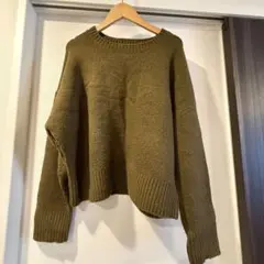 ZARA オリーブグリーン ソフトニットセーター