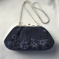 ヴィンテージ ビーズ 2wayバッグ　ショルダー　花模様　フィリグリー細工がま口