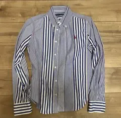 RALPH LAUREN ラルフローレン　ストライプボタンダウンシャツ 青白のサムネイル