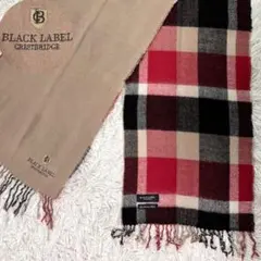 極美品 カシミヤ ブラックレーベル クレストブリッジ マフラー リバーシブル