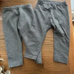 ユニクロベビーレギンスサイズ80 2枚セット通年用と冬用(裏ボア) ￼