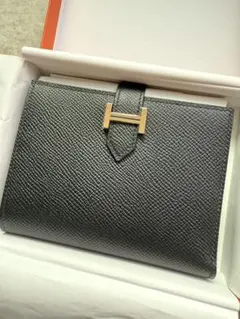 本日のみ値下げ【新品未使用】HERMES ベアンミニ 財布 Noir ゴールド 