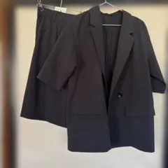 セットアップ半袖短パンGU黒レディース