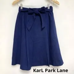 カールパークレーン　ネイビー　膝丈　リボン付き　フレアースカート９号　裏地付き
