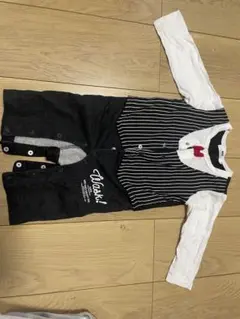 bebeべべストライプ柄ロンパース 80cm