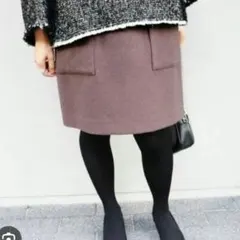美品　IENA　ソフトモッサー　台形スカート　ウール　ショートスカート　38 M
