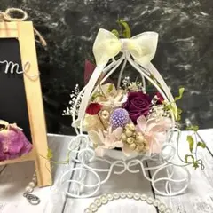 ヘルシー様専用可愛いアイアンキャンドルスタンドのカボチャ型プリザーブドアレンジ