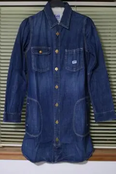 【美品】Lee リー デニムシャツジャケット レディースM インディゴ ロング丈