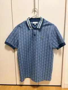 美品 XL✨ラコステ モノグラム ポロシャツ ジャガード ワニロゴ