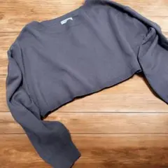 ​earth music&ecology クロップド丈 ニットセーター モカ ​