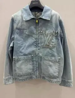 LOUIS VUITTON デニムジャケット 水色 46 メンズ 美品 古着