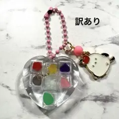 7887☆ シマエナガ　チャーム　ボールチェーン　ハンドメイド　レジン　訳あり