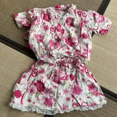 浴衣ドレス ピンク 花柄 サイズ100cm