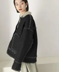 美品 KBF アーバンリサーチ デニム ボア ジャケット アウター 黒 コート