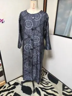 幾何学模様のロングコート・チュニックセット