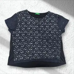 【earth＆music ecology】トップス 半袖 レース ネイビー