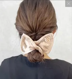 ベージュサテンリボンヘアアクセサリー デフトバン Lattice ラティス